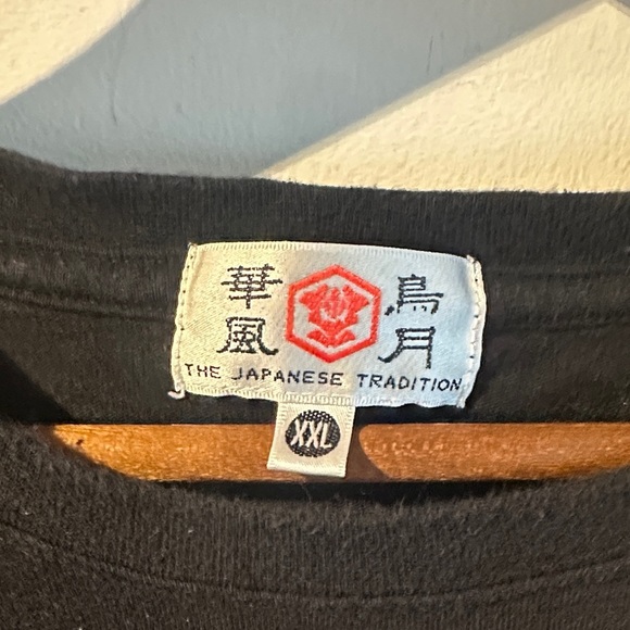 Vintage Japanaese Embroidered Black Graphic T-Shirt - Picture 2 of 7